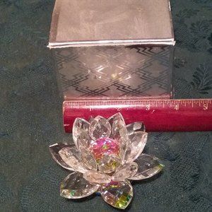 Via Veneto Hand cut 24 percent led crystal flower